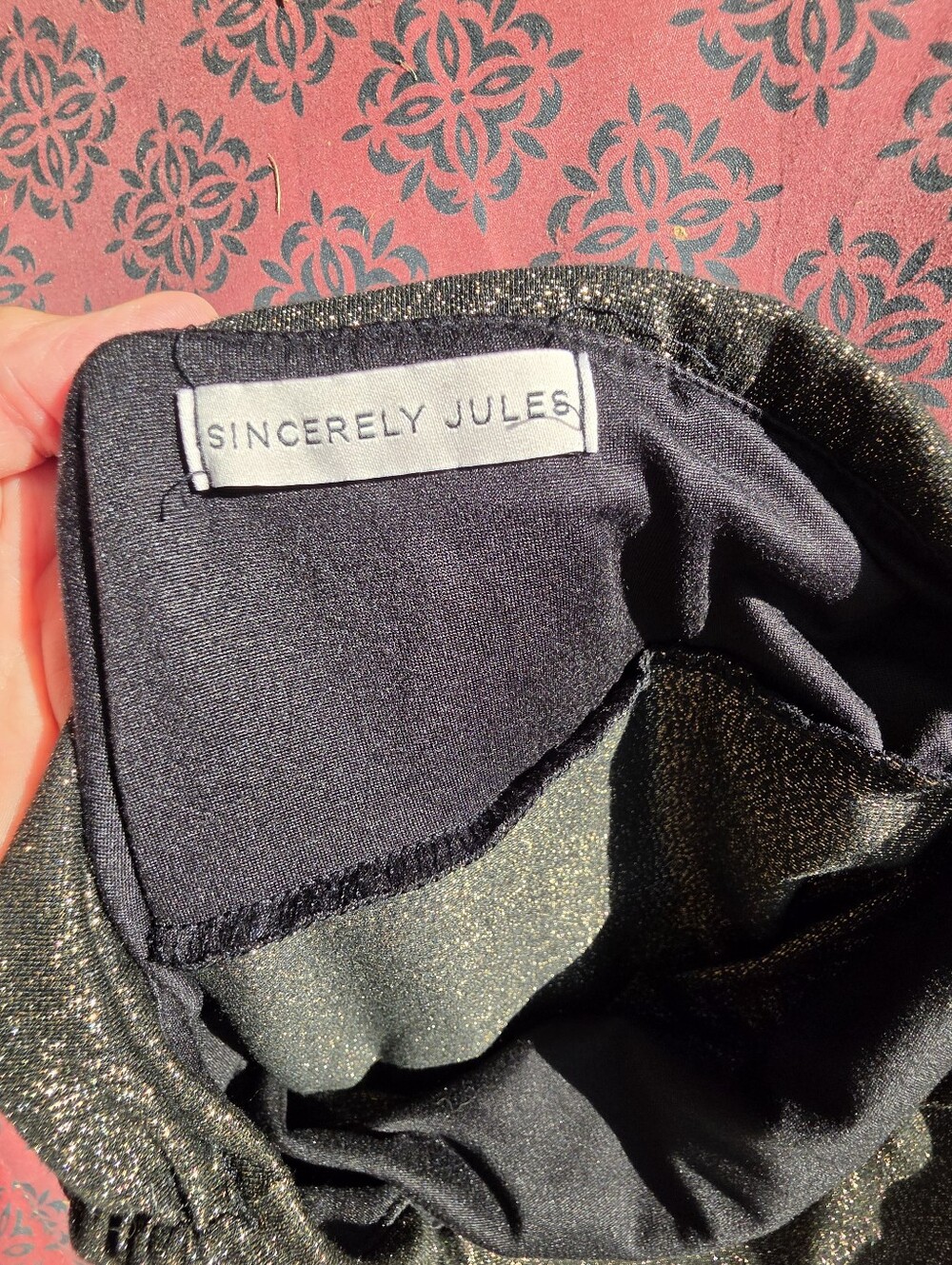 Sincerely Jules Glitter Black/Gold bodysuit Medium - Picture 4 of 6